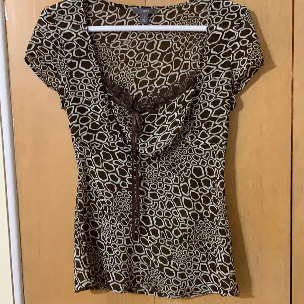 Brown Animal Print Apt 9 sheer blouse